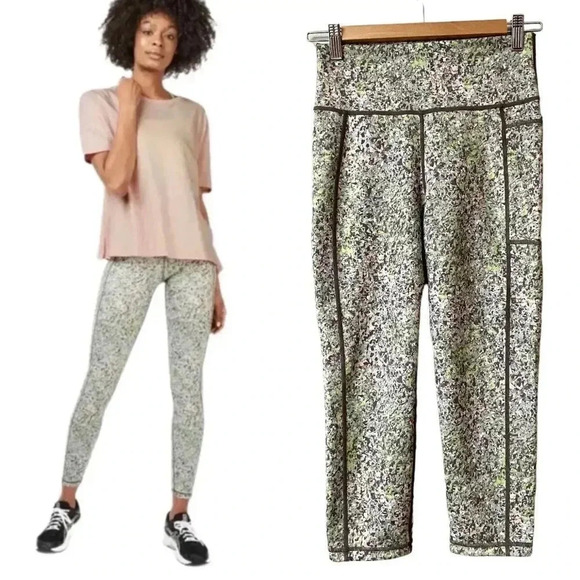 Sweaty Betty Super Sculpt 7/8 Leggings Green Alert Pebble Size Small High Rise - Picture 2 of 11